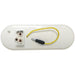 oval white component with yellow wire and connectors on a white background