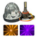 Glass watermelon light with H11 bulb showing it is Amber or purple light