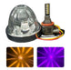 Glass watermelon light with H11 bulb showing it is Amber or purple light