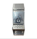 Metal step box with diamond plate pattern on a white background.