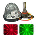 Glass watermelon light with H11 bulb showing it is red or green light