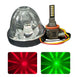 Glass watermelon light with H11 bulb showing it is red or green light
