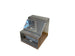 Metal step box with diamond plate pattern on white background