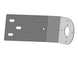 Metal bracket with holes on a white background