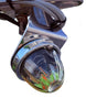 Close-up of a watermelon light on mirror bracket with chrome finish on a white background