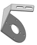 Metal bracket with two holes on a white background