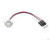 Small round clear lens watermelon light with wiring on a white background