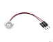 Small round clear lens watermelon light with wiring on a white background