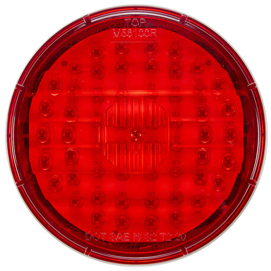 Red round traffic light on a white background