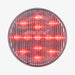 Round red light with a clear cover on a white background