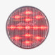 Round red light with a clear cover on a white background