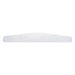 Silver stainless steel plate with three holes on a white background
