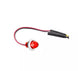 Red mini watermelon light bulb with wiring on a white background