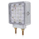 Rectangular LED light bulb with clear cover on a white background
