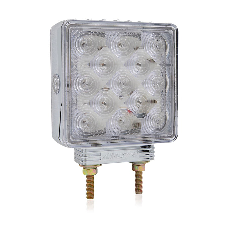 Rectangular LED light with clear cover on a white background