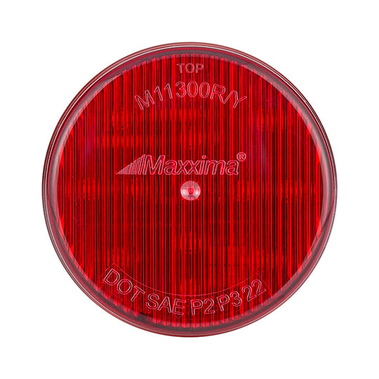 Red Maxxima automotive light on a white background