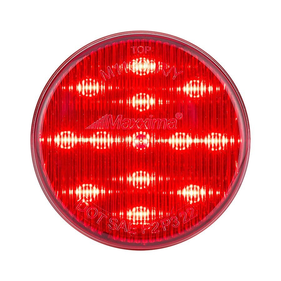 Red round Maxxima light on a white background