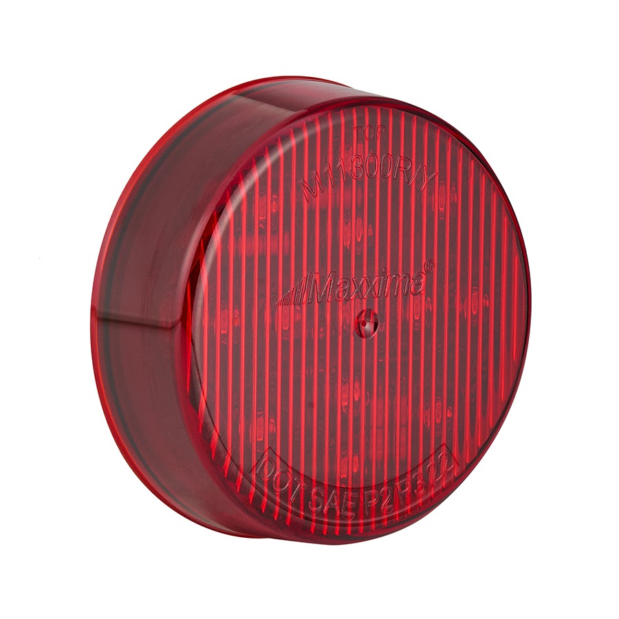 Red round light with 'Maxxima' branding on a white background