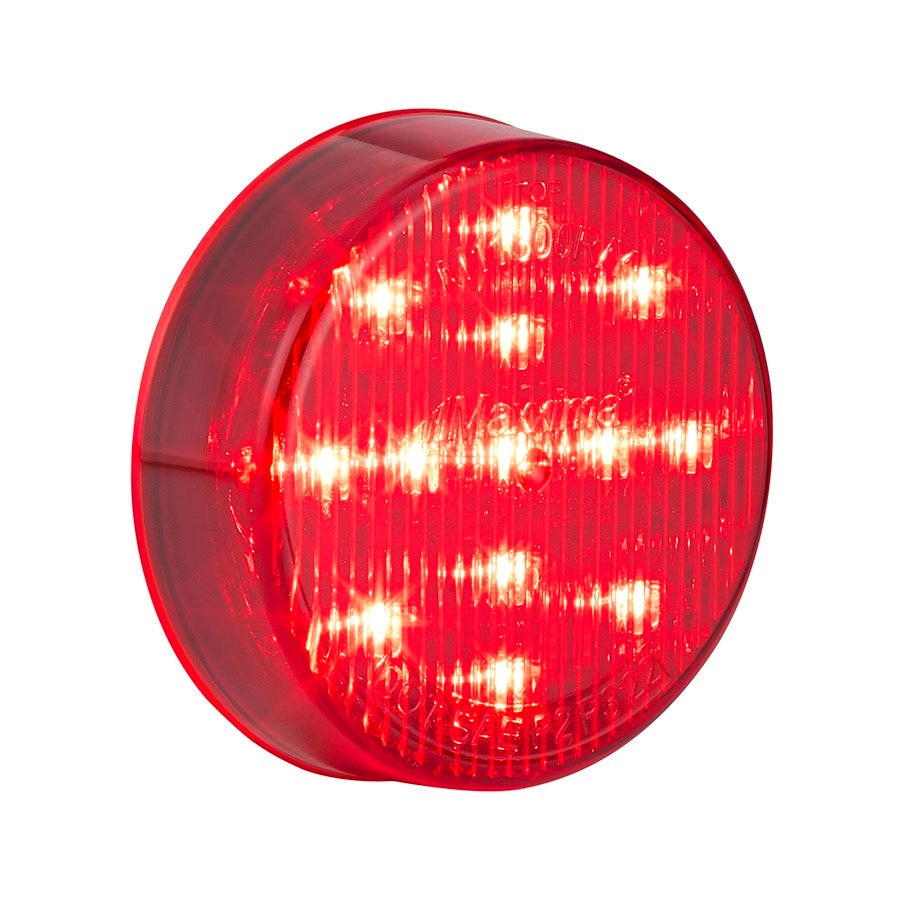 Red round light on a white background