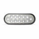 Oval LED light bar with multiple small lights on a white background