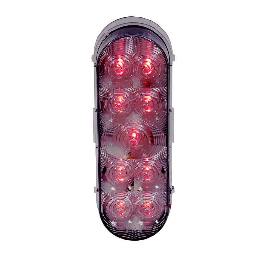 Red LED light module on a white background