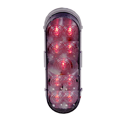Red LED light module on a white background