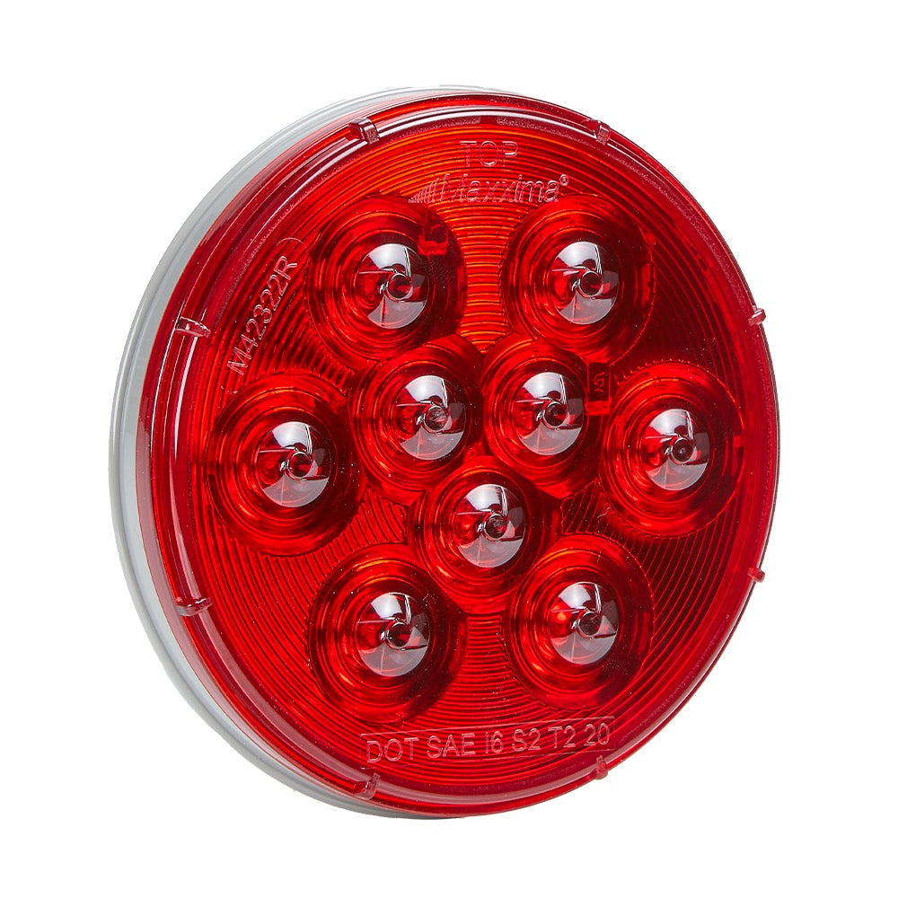 Red round traffic light on a white background