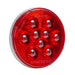 Red round traffic light on a white background