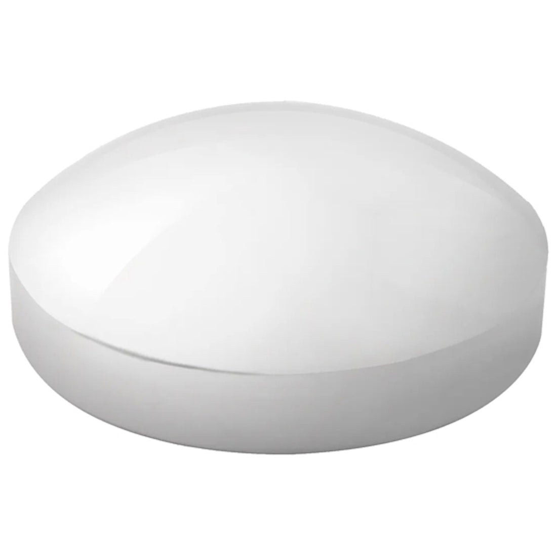Stainless steel hub cap on a white background