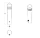 Technical drawing of a cylindrical object with dimensions and United Pacific logo.