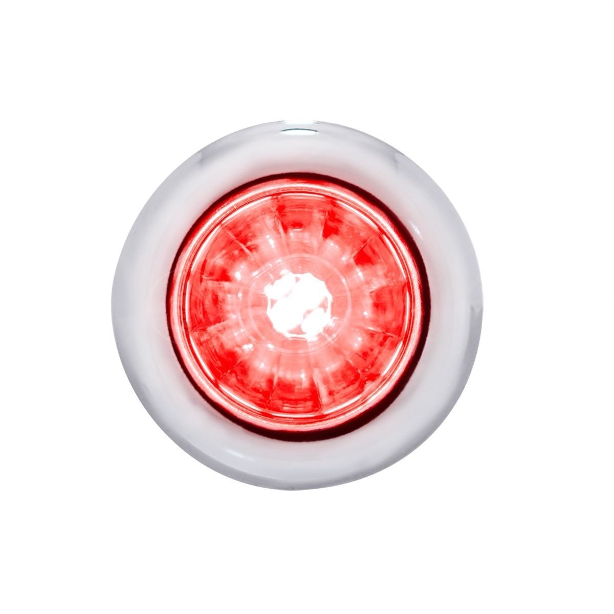 Red light bulb on a white background