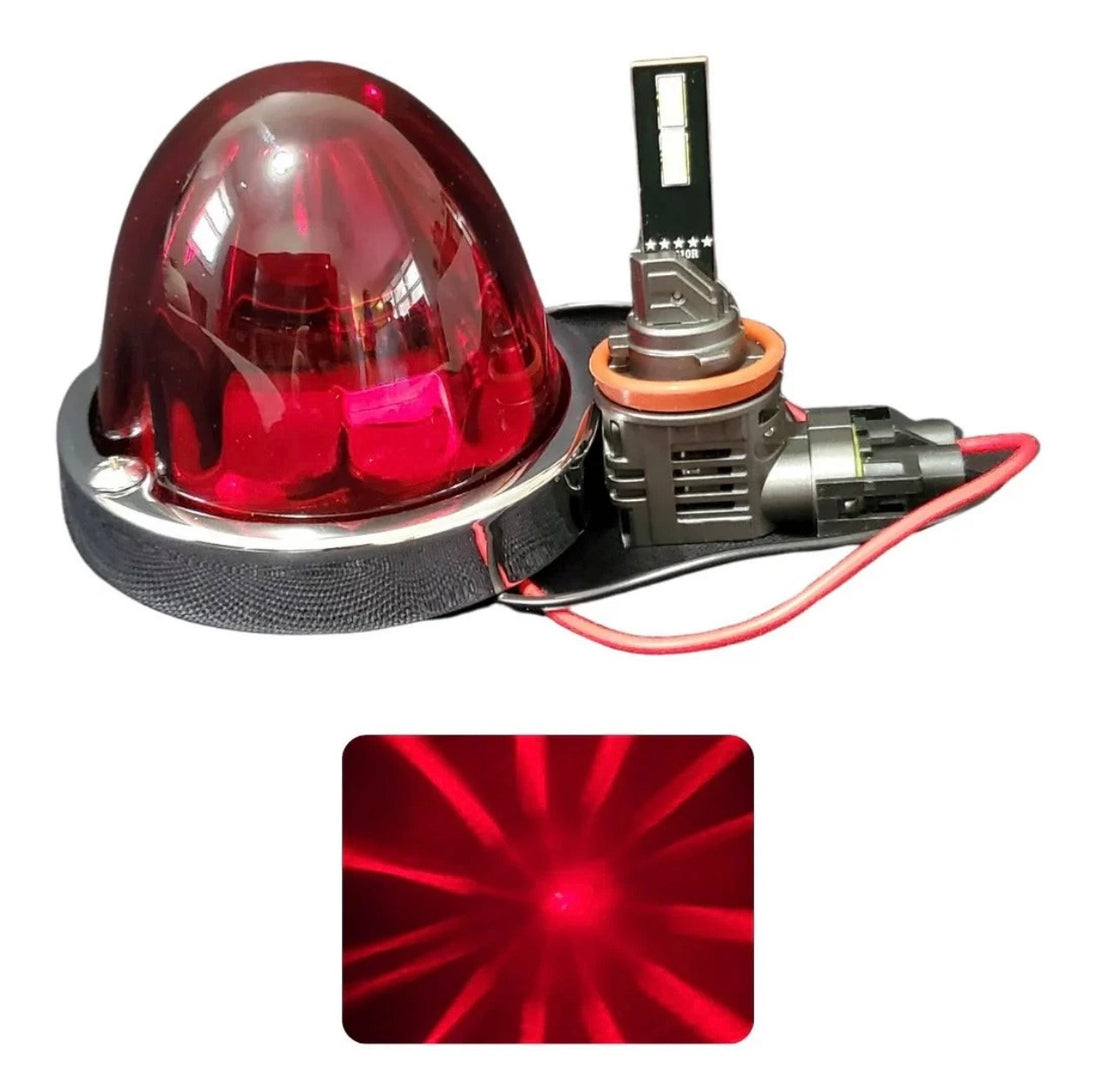 red glass watermelon light with h11 bulb