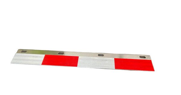 Right Reflective traffic strip with red and white colors on a white background